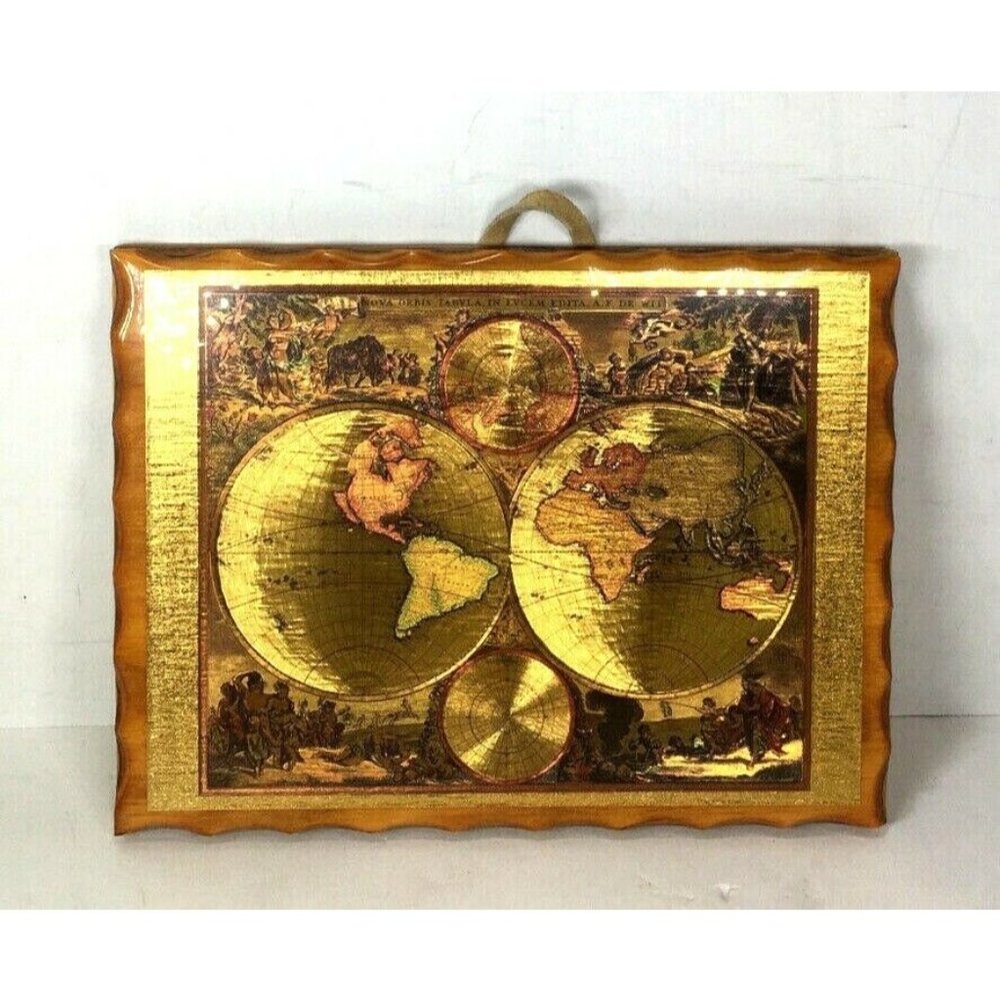 Old World Small Hanging Map Wall Plaque – Souvenir From Royal Gorge of Colorado